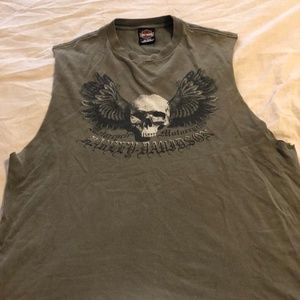 Harley Davidson vintage cut off shirt , brown, xl